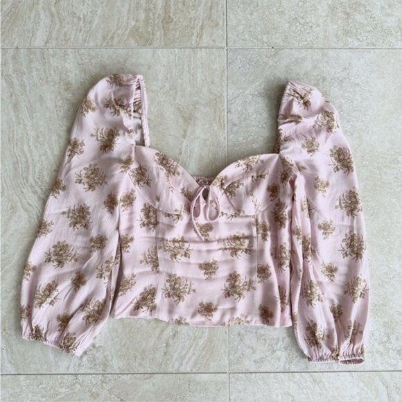 Wilfred Novella ls blouse floral pink XL L read - Picture 2 of 3